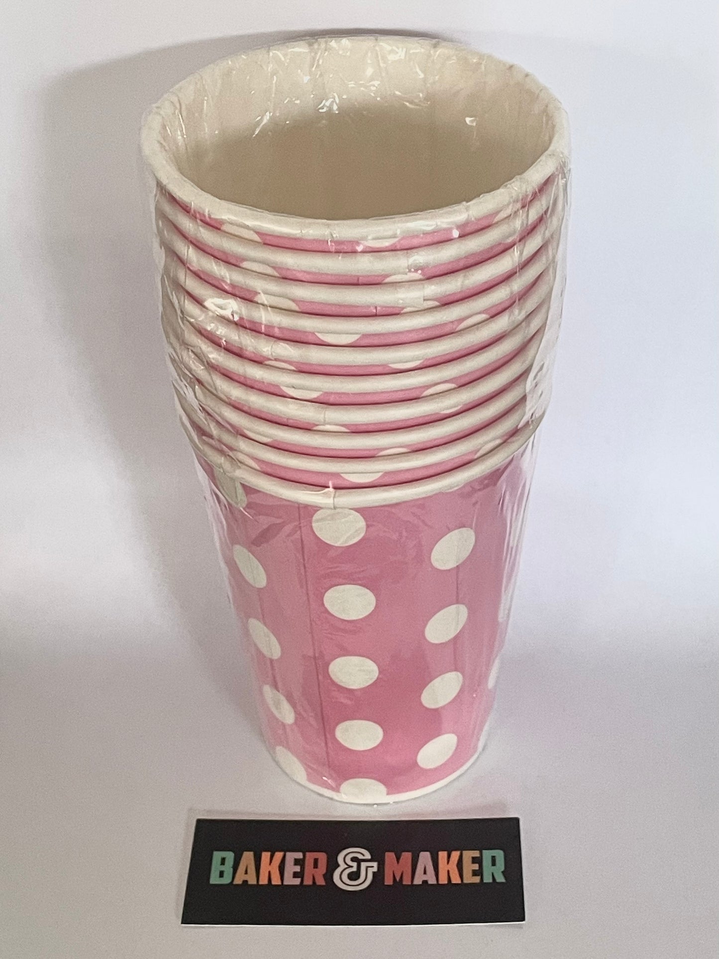 Paper Cups: Polka dot - Pink - Set of 10