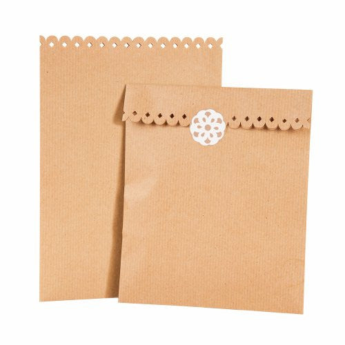 Bags: Kraft Treat Bags & Sticker Set: Pack of 8