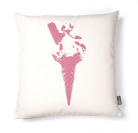 Ice Cream Delight Cushion: Teal and Candy Pink