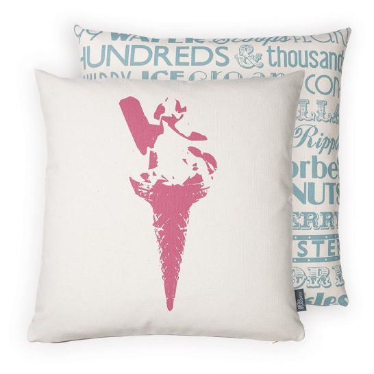 Ice Cream Delight Cushion: Teal and Candy Pink