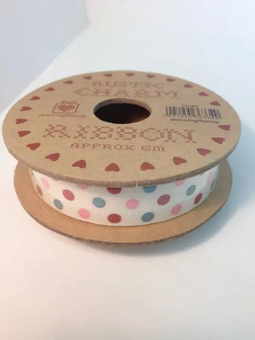 Ribbon: Polka Dot Multicoloured -17mm 6m