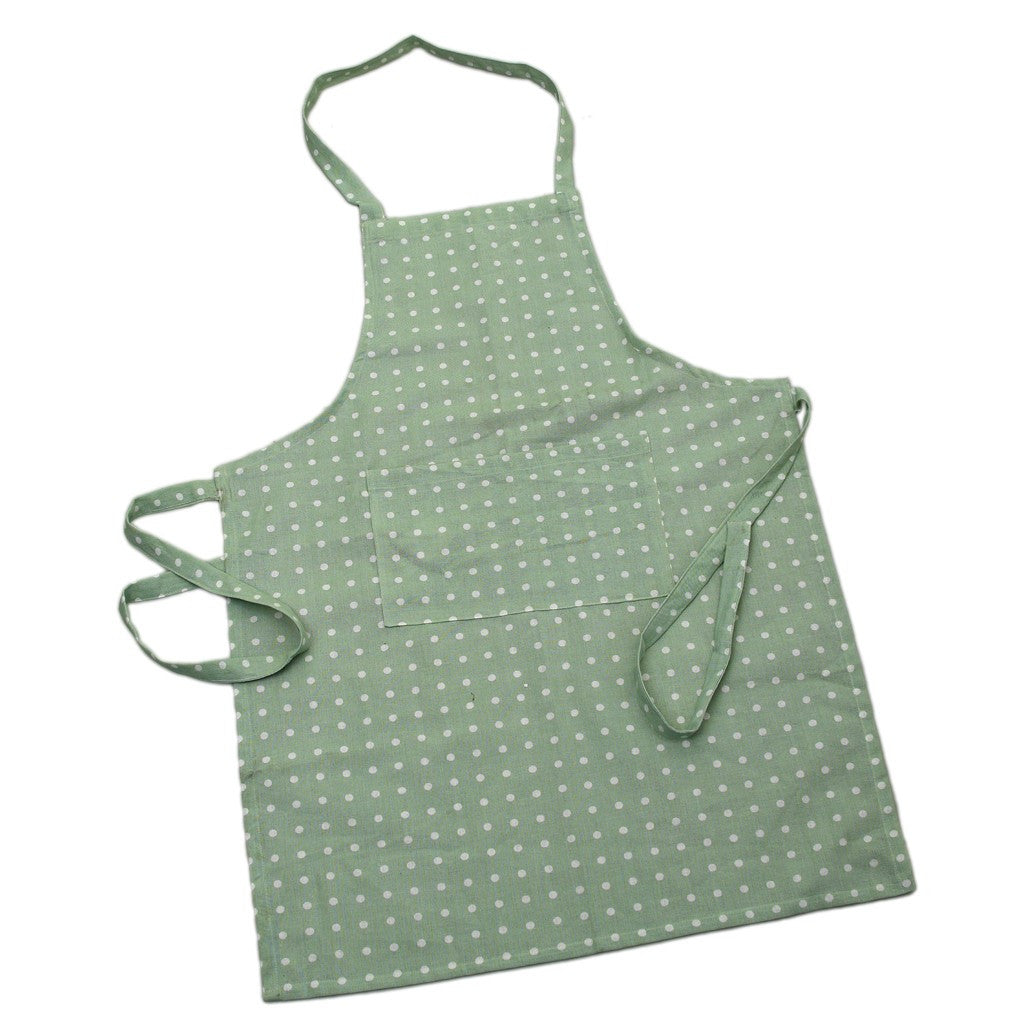 Apron: Green Spotty Cotton