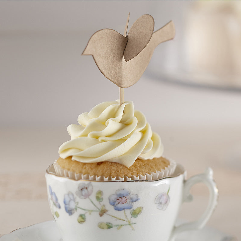 Cupcake Sticks/Toppers: Kraft Lovebirds