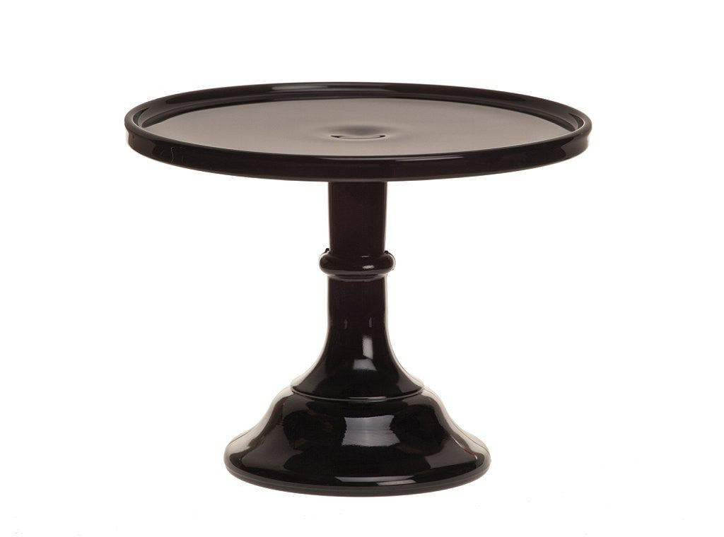 Milk Glass Cake Stand: Black Raspberry