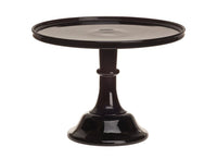 Milk Glass Cake Stand: Black Raspberry