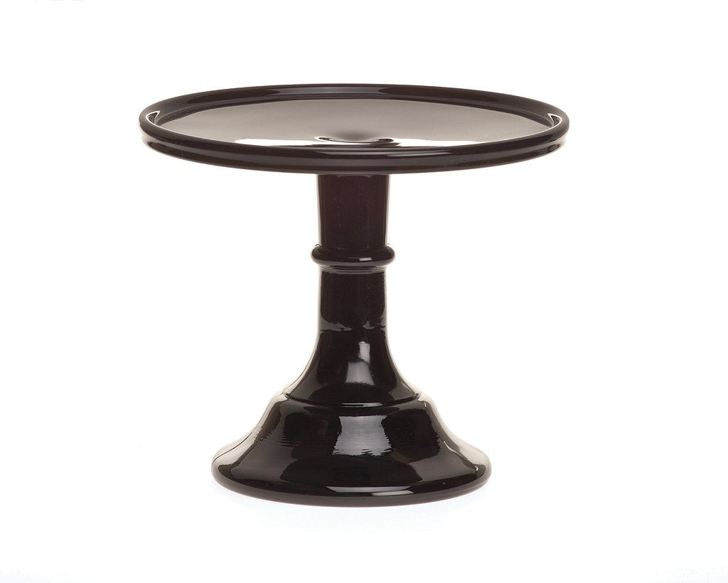 Milk Glass Cake Stand: Black Raspberry