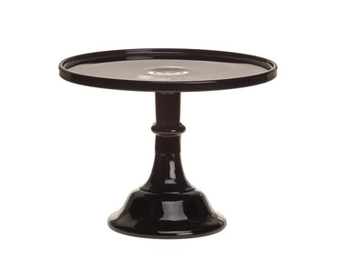 Milk Glass Cake Stand: Black Raspberry