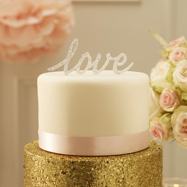 Cake Topper: Silver Love