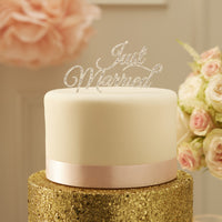 Cake Topper: Silver Just Married