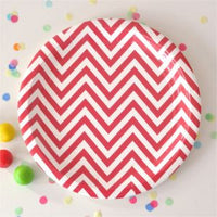 Chevron Paper Plates: 5 Colours