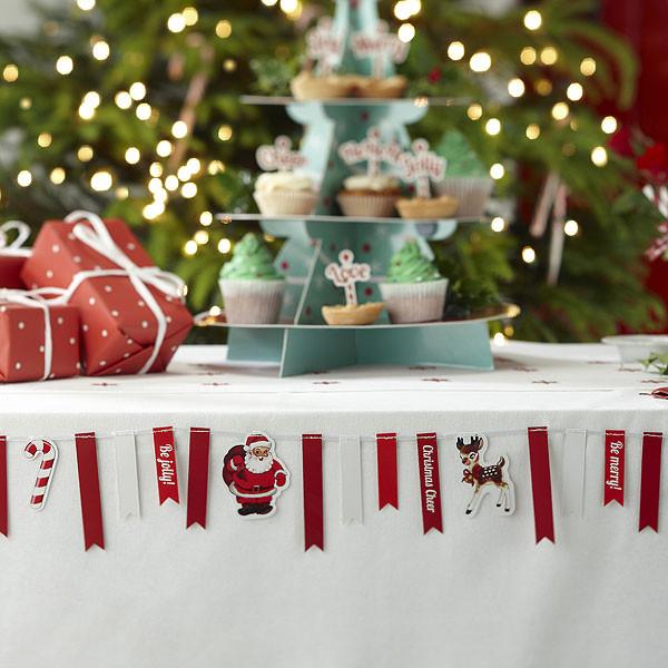 Mini Table Bunting: Christmas Ribbon