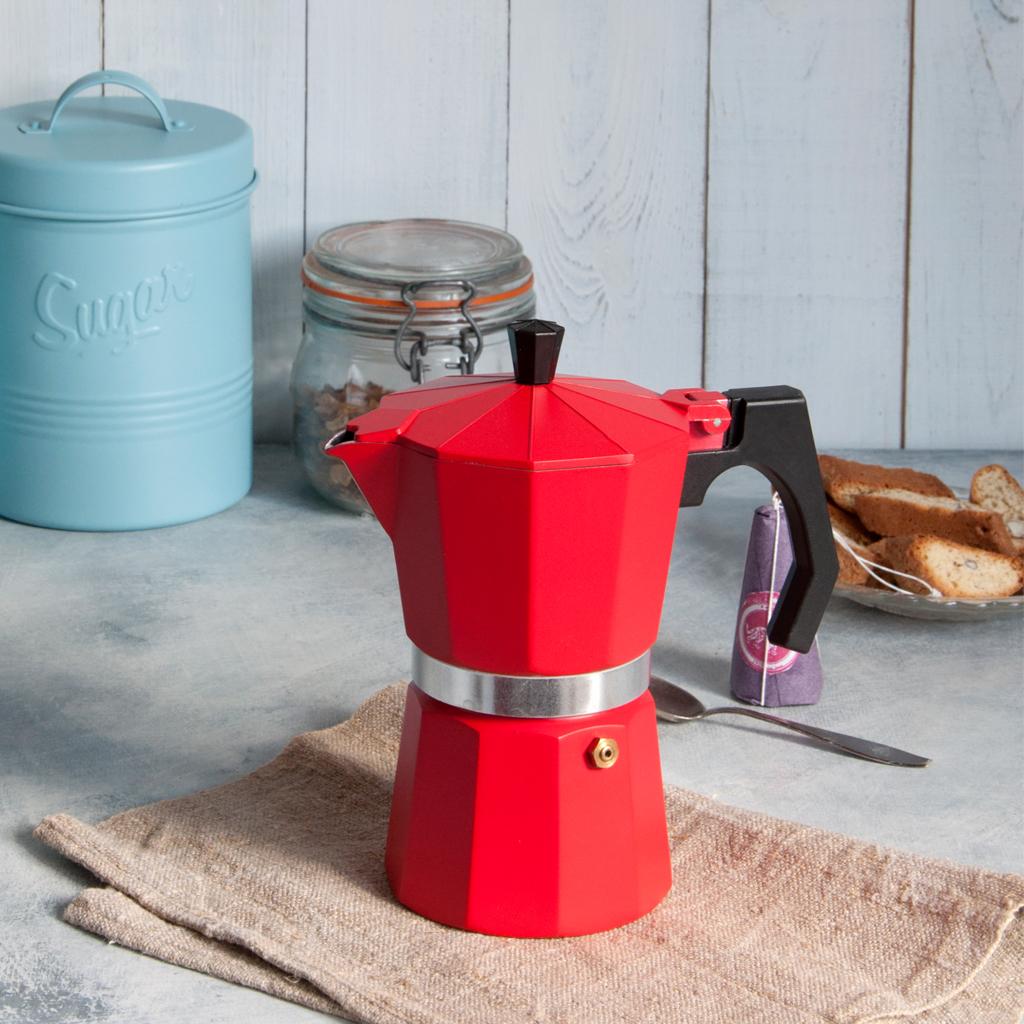 Red Espresso Coffee Macchinetta Moka Pot