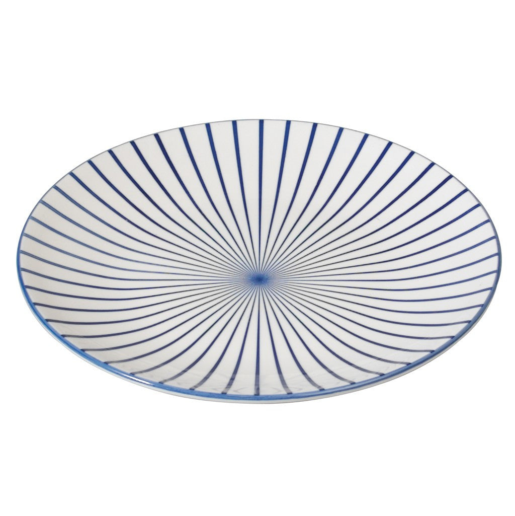 Dinner Plate: Cobalt Blue Sunburst Ceramic