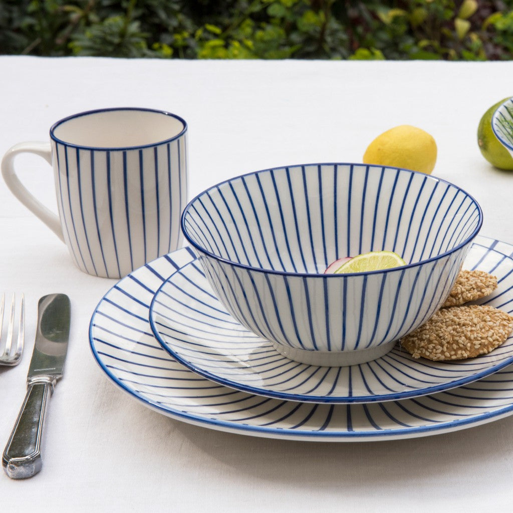 Dinner Plate: Cobalt Blue Sunburst Ceramic