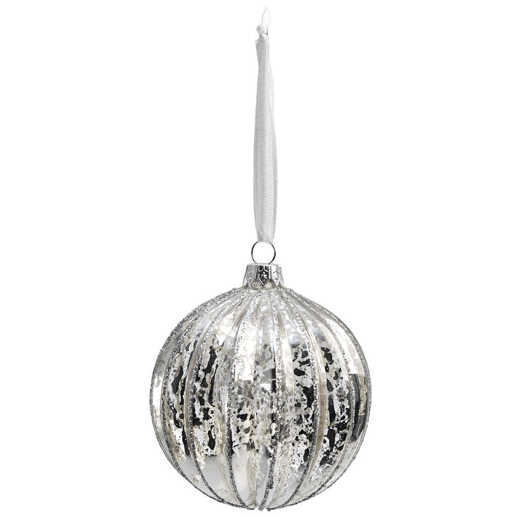 Hanging Decoration: Edwardian Ridged Glass Bauble: 2 sizes