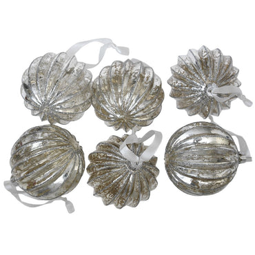 Hanging Decoration: Edwardian Ridged Glass Bauble: 2 sizes