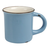 Enamel Style Ceramic Latte Mug: Blue