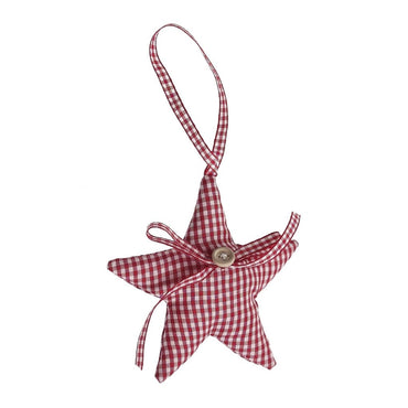 Hanging Decoration: Scandi Style Red & White Gingham Tree or Star