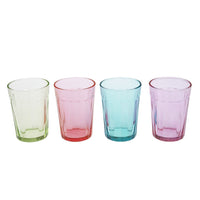 Glasses: Set of 4 Coloured Glass Tumblers