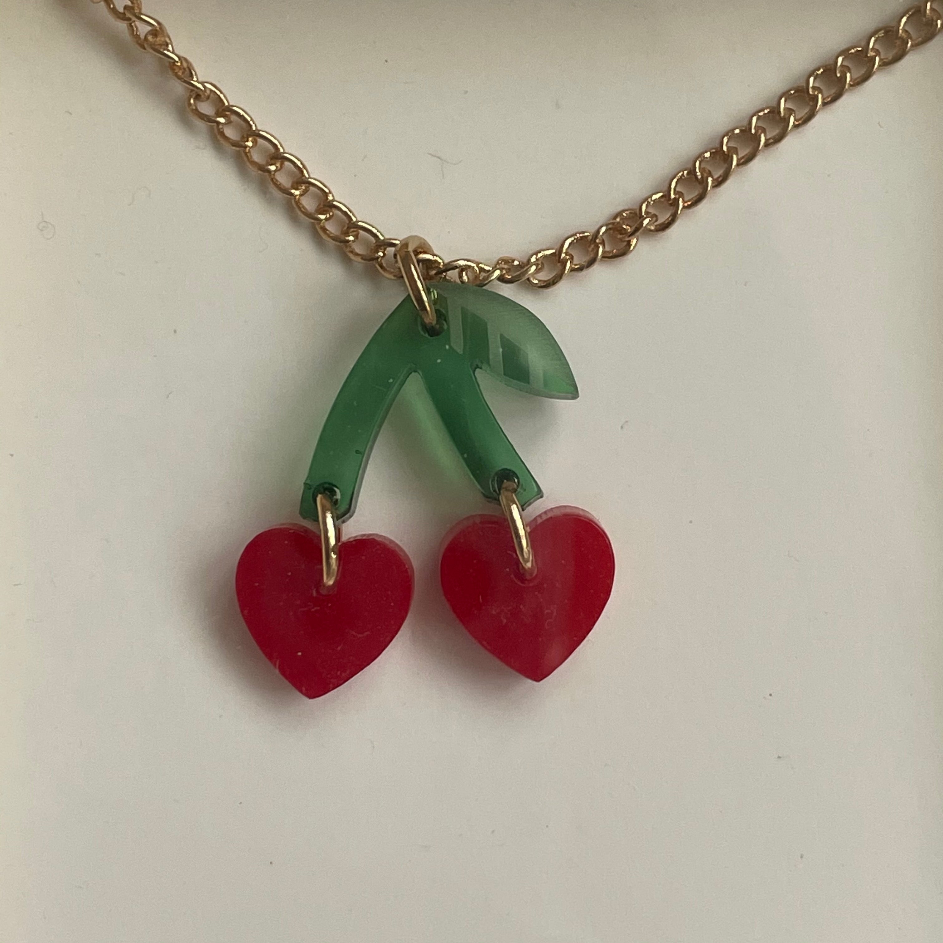 Necklace: Cherry Hearts