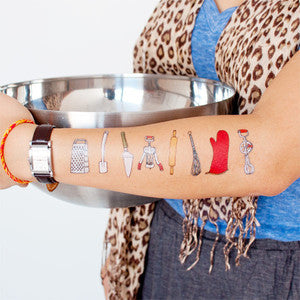 Temporary Tattoos: Kitchen Utensils Set