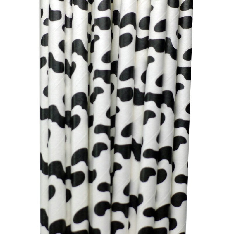 Straws: Cow Print - Packs of 25