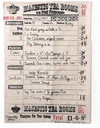 Tea Towel: Majestic Tea Rooms Menu