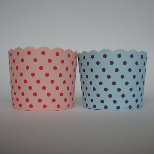 Scallop Edge Baking/Muffin Cups: Large - Stripes, Spots & Stars: Pack of 20