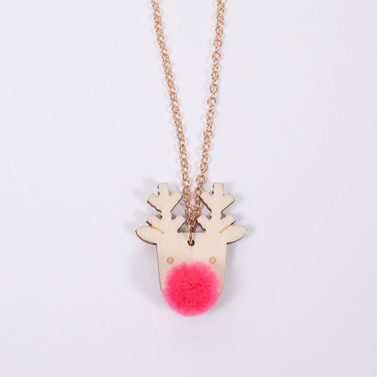 Necklace: Christmas PomPom Reindeer