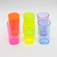 Glasses: Set of 6 Neon Plastic Tumblers