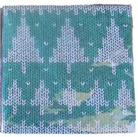 Nordic Knit Christmas Napkins: Green Tree