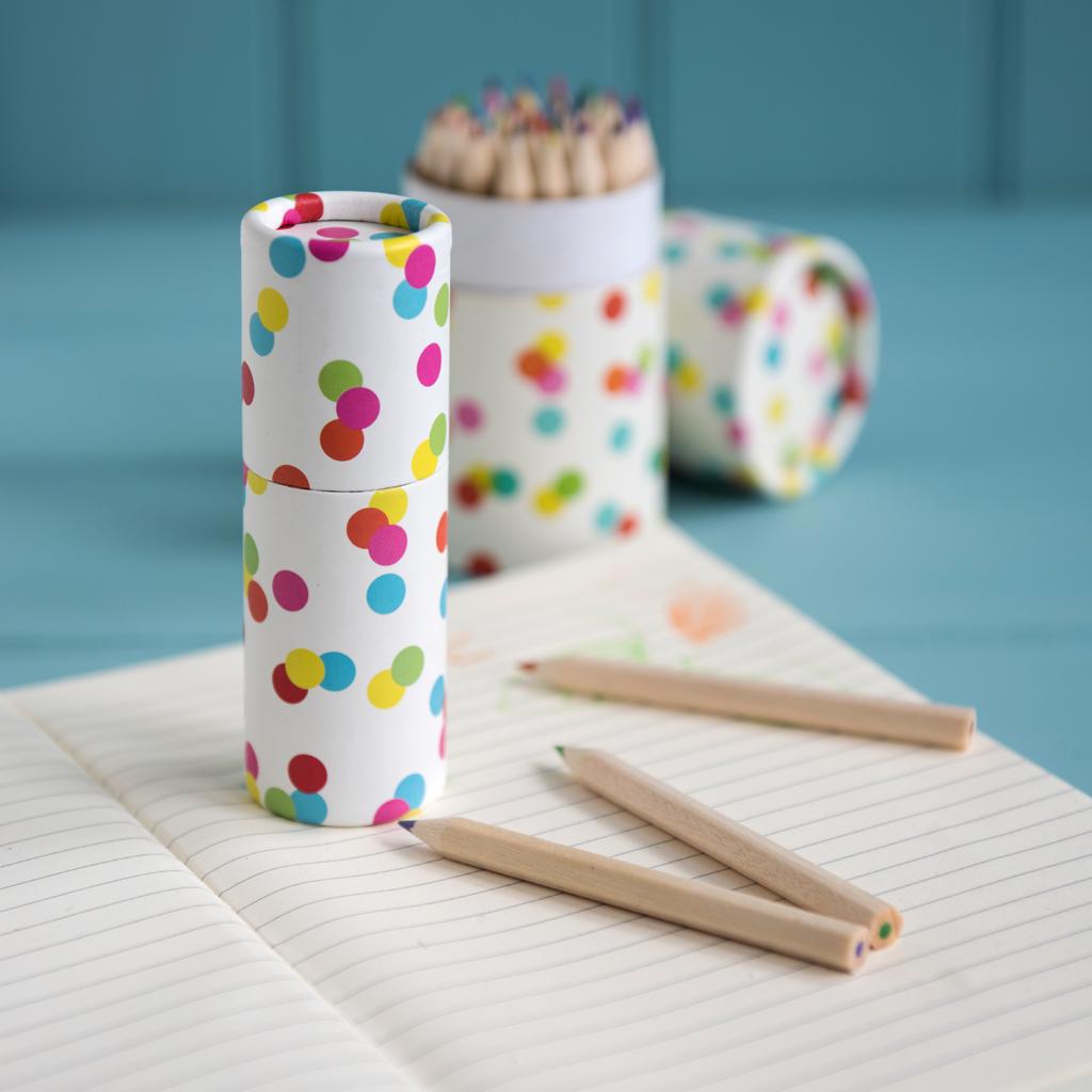 Mini Pencils in Confetti Tube: Pack of 12