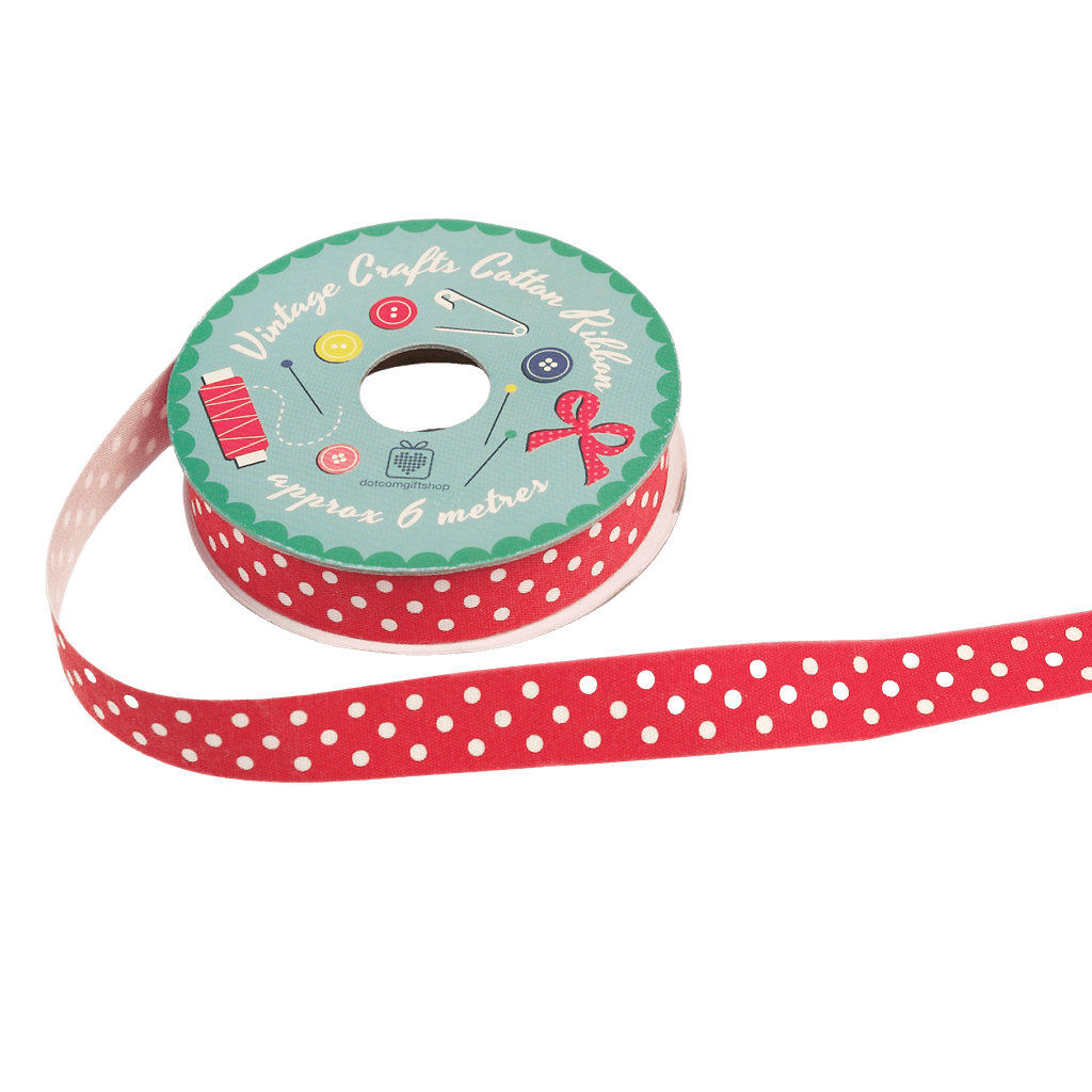 Ribbon: Polka Dot Red - 17mm 6m