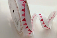 Ribbon: Bunting Pink or Red, White & Blue - 16mm 3m