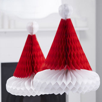 Honeycomb Decoration: Santa Hat - Pack of 2