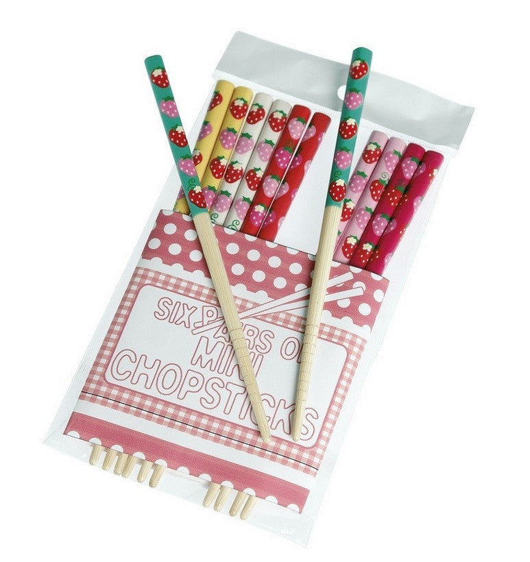 Strawberry Mini Chopsticks: Set of 6