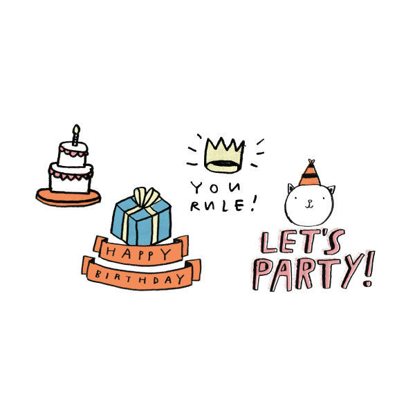 Temporary Tattoos: Cake - Birthday - Set of 8