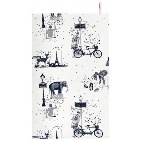 Tea Towel: Toile de Jouy Grey